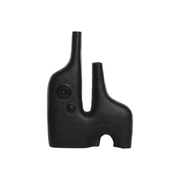 Vase Home ESPRIT Black Aluminium Abstract Modern 30 x 5 x 40 cm