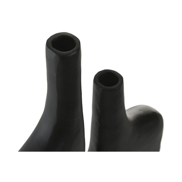 Vase Home ESPRIT Black Aluminium Abstract Modern 30 x 5 x 40 cm
