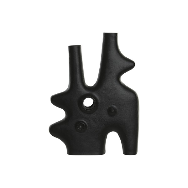 Vase Home ESPRIT Black Aluminium Abstract Modern 30 x 5 x 40 cm