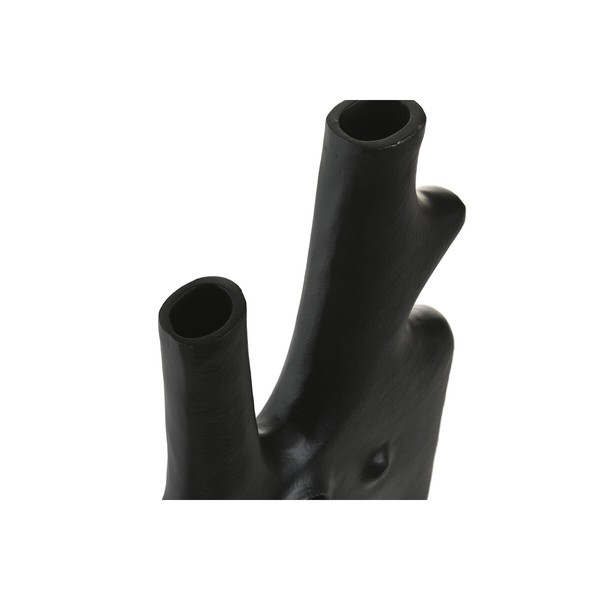 Vase Home ESPRIT Black Aluminium Abstract Modern 30 x 5 x 40 cm