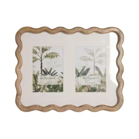 Photo frame Home ESPRIT White Brown Natural Crystal Mango wood Urban