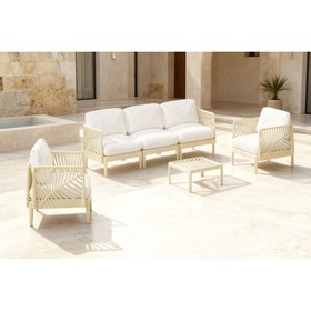 Garden sofa Home ESPRIT Cream 222 X 74 X 70 CM