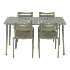Table set with 4 chairs Home ESPRIT Green 140 x 70 x 75 cm