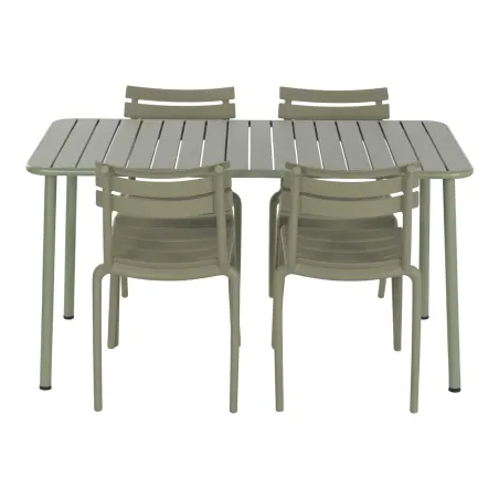 Table set with 4 chairs Home ESPRIT Green 140 x 70 x 75 cm