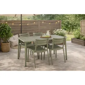 Table set with 4 chairs Home ESPRIT Green 140 x 70 x 75 cm