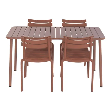 Table set with 4 chairs Home ESPRIT Terracotta 140 x 70 x 75 cm
