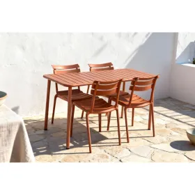 Table set with 4 chairs Home ESPRIT Terracotta 140 x 70 x 75 cm