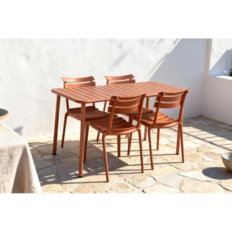 Table set with 4 chairs Home ESPRIT Terracotta 140 x 70 x 75 cm
