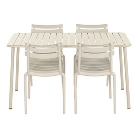 Table set with 4 chairs Home ESPRIT Cream 140 x 70 x 75 cm