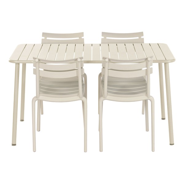 Table set with 4 chairs Home ESPRIT Cream 140 x 70 x 75 cm