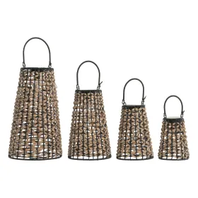 Solar lamp Home ESPRIT Brown Black 24 x 24 x 44 cm (4)
