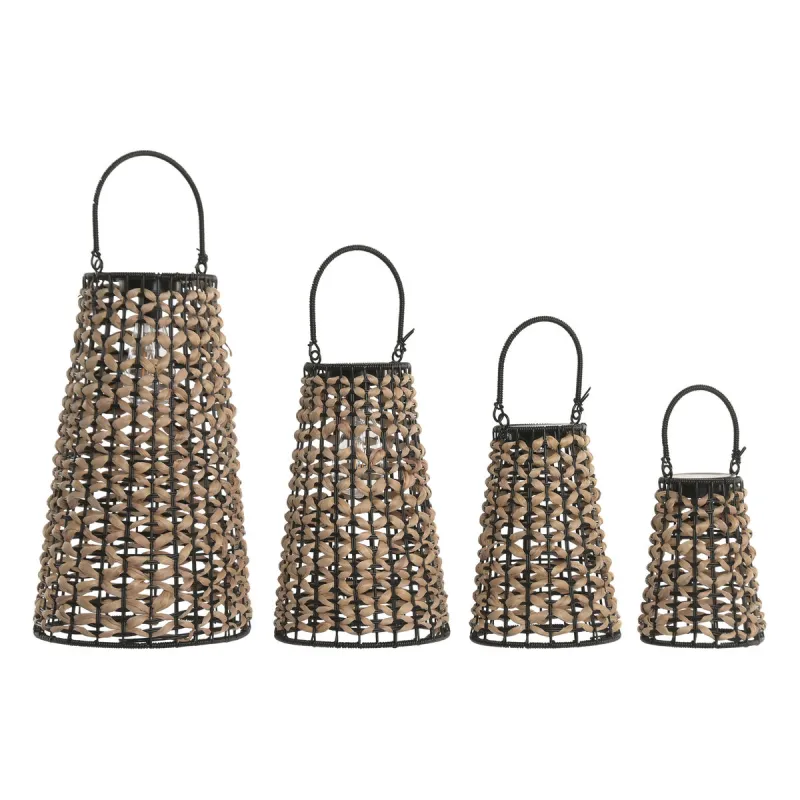 Solar lamp Home ESPRIT Brown Black 24 x 24 x 44 cm (4)