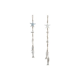 Hanging decoration Home ESPRIT Blue White Mediterranean (2 Units)
