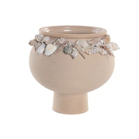 Vase Home ESPRIT Cream Ceramic Mediterranean 21 x 21 x 20 cm