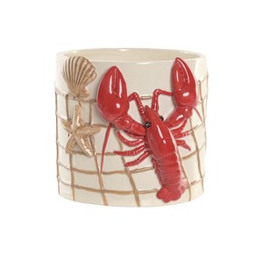Planter Home ESPRIT Red Cream Ceramic Mediterranean 19 X 17 X 15,5 CM