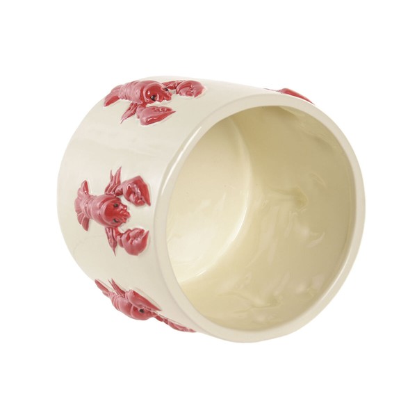Planter Home ESPRIT Red Cream Ceramic Mediterranean 16,5 X 16,5 X 13 CM (2 Units)