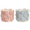 Planter Home ESPRIT Blue Coral Ceramic Mediterranean 18 x 18 x 15 cm (2 Units)