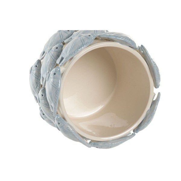 Planter Home ESPRIT Blue Coral Ceramic Mediterranean 18 x 18 x 15 cm (2 Units)