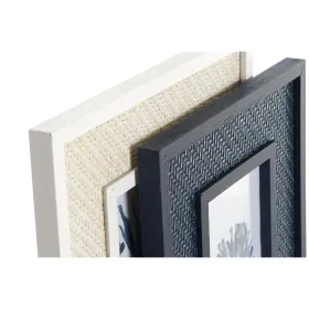 Photo frame Home ESPRIT White Navy Blue MDF Wood Sailor Navy (4 Units)