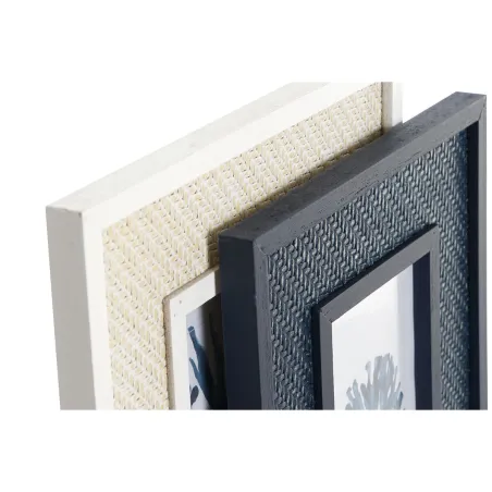 Photo frame Home ESPRIT White Navy Blue MDF Wood Sailor Navy (4 Units)