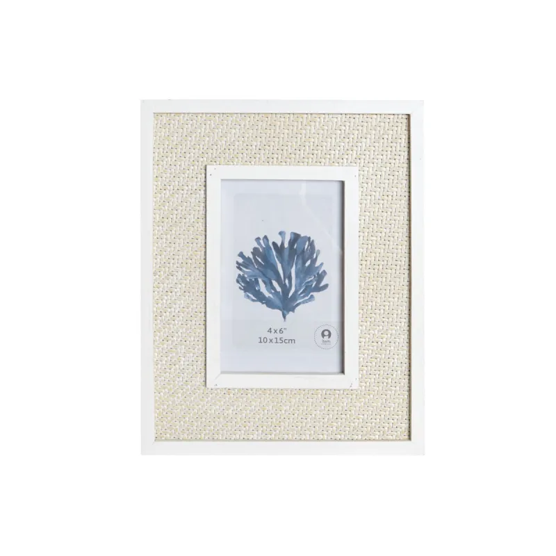 Photo frame Home ESPRIT White Navy Blue MDF Wood Sailor Navy (4 Units)