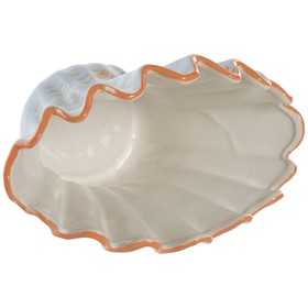 Vase Home ESPRIT Blue Orange Stoneware Shell Mediterranean 28,5 X 13,5 X 20,5 CM