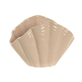 Vase Home ESPRIT Beige Stoneware Shell Mediterranean 25 X 14,5 X 17,5 CM