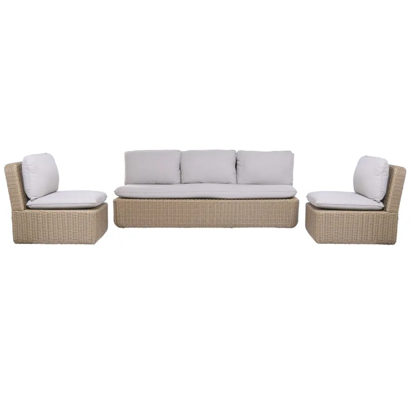 Garden sofa Home ESPRIT Brown Light brown 215 X 90 X 75 CM