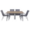Table set with 6 chairs Home ESPRIT Brown Dark grey 150 X 90 X 73 CM