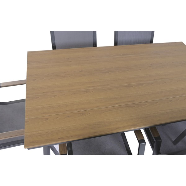 Table set with 6 chairs Home ESPRIT Brown Dark grey 150 X 90 X 73 CM