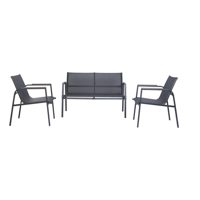 Garden sofa Home ESPRIT Black Dark grey 119 X 70 X 64 CM