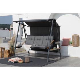 Bench Home ESPRIT Brown Dark grey Steel Polywood 215 X 120 X 180 CM