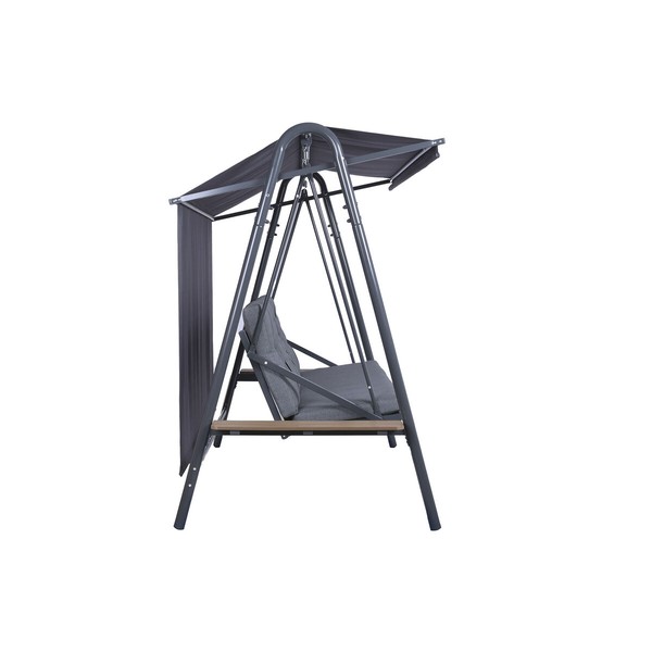 Bench Home ESPRIT Brown Dark grey Steel Polywood 215 X 120 X 180 CM
