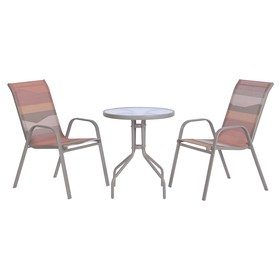 Table set with 2 chairs Home ESPRIT Green Multicolour 60 x 60 x 70 cm