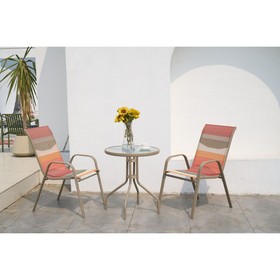 Table set with 2 chairs Home ESPRIT Green Multicolour 60 x 60 x 70 cm