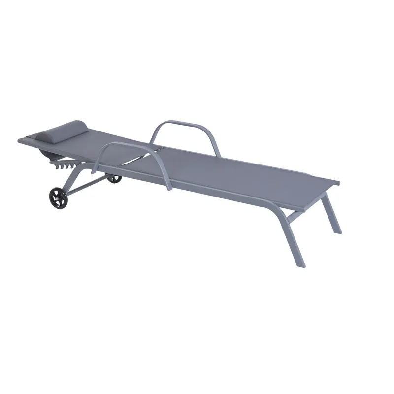 Sun-lounger Home ESPRIT Light grey 199 X 63 X 101 CM