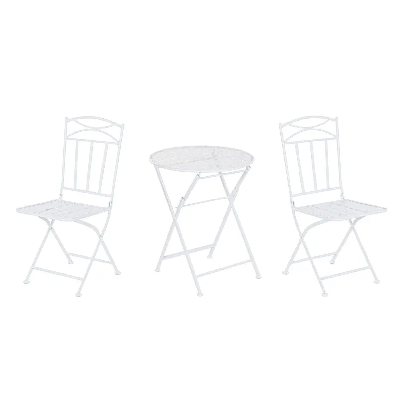 Table set with 2 chairs Home ESPRIT White 60 x 60 x 70 cm