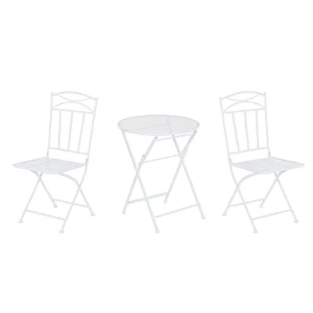 Table set with 2 chairs Home ESPRIT White 60 x 60 x 70 cm