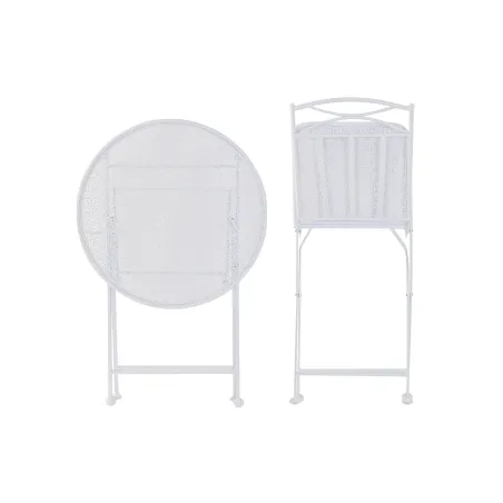 Table set with 2 chairs Home ESPRIT White 60 x 60 x 70 cm
