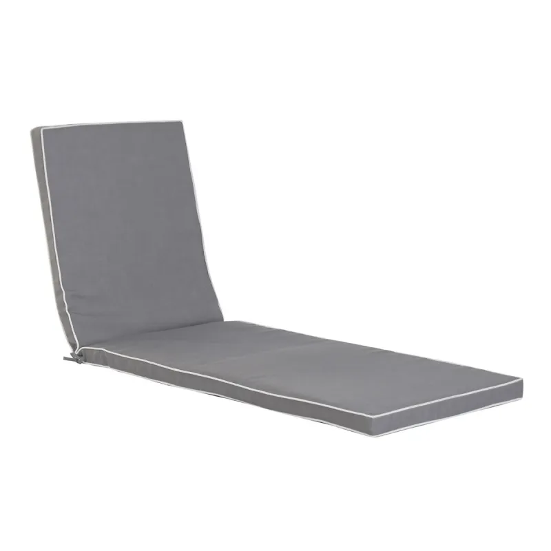 Cushion for lounger Home ESPRIT White Light grey Garden 190 x 60 x 5 cm