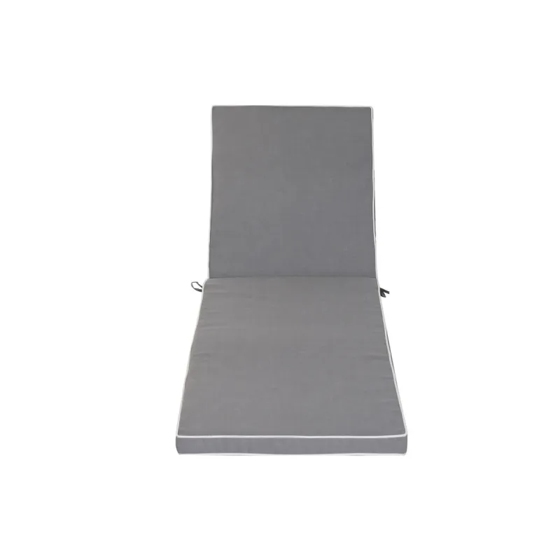 Cushion for lounger Home ESPRIT White Light grey Garden 190 x 60 x 5 cm