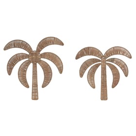 Wall Decoration Home ESPRIT Natural Mediterranean Palm tree (2 Units)