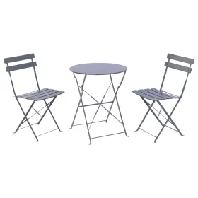 Table set with 2 chairs Home ESPRIT Grey 60 x 60 x 71 cm