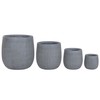 Set of Planters Home ESPRIT Dark grey Fibre Magnesium 50 x 50 x 54 cm (4 Units)