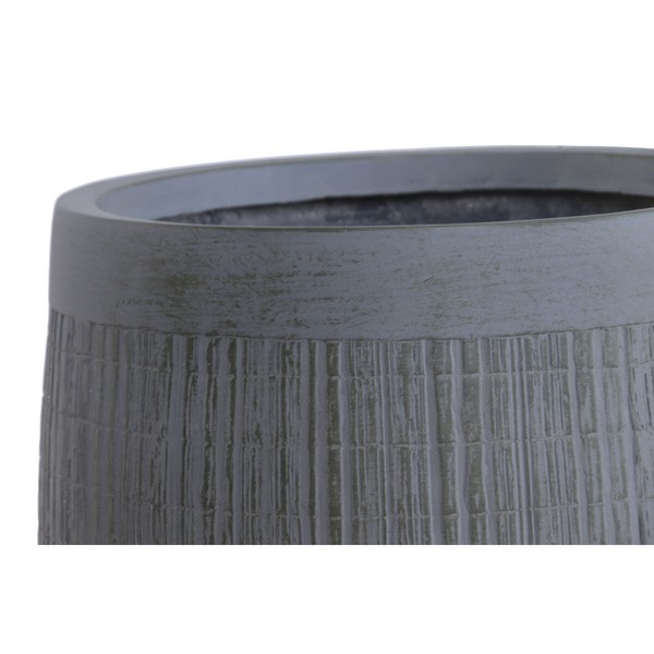 Set of Planters Home ESPRIT Dark grey Fibre Magnesium 50 x 50 x 54 cm (4 Units)