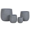 Set of Planters Home ESPRIT Dark grey Fibre Magnesium 50 x 50 x 54 cm (4 Units)