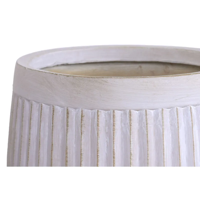 Set of Planters Home ESPRIT Brown Grey Fibre Magnesium 50 x 50 x 54 cm (4 Units)