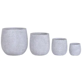 Set of Planters Home ESPRIT Brown Grey Fibre Magnesium 50 x 50 x 54 cm (4 Units)