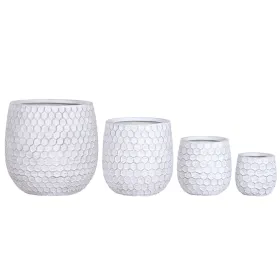Set of Planters Home ESPRIT Grey Fibre Magnesium 50 x 50 x 54 cm (4 Units)