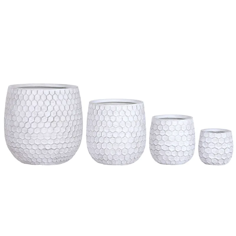 Set of Planters Home ESPRIT Grey Fibre Magnesium 50 x 50 x 54 cm (4 Units)